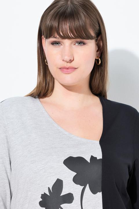 Produktbild Ulla Popken Shirt, Blüten, V-Ausschnitt, 3/4-Arm (58)