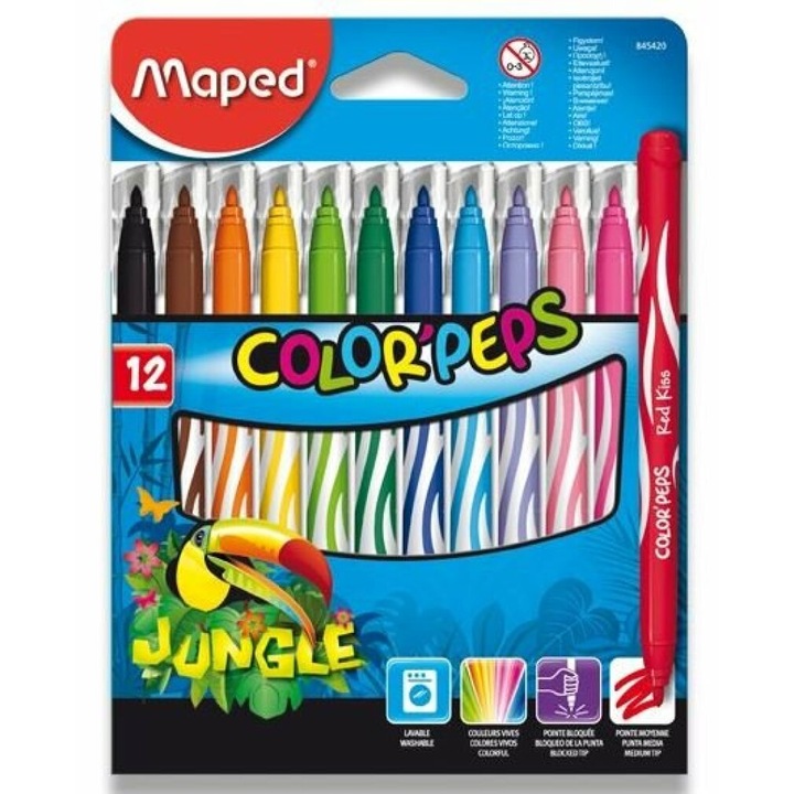 Immagine prodotto Maped Penne in fibra Jungle 12s (Multicolore, 12 x)