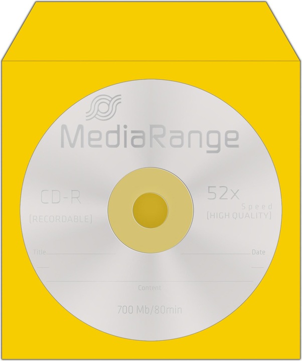 Produktbild MediaRange CD/DVD Papierhüllen farbig mit Sichtfenster