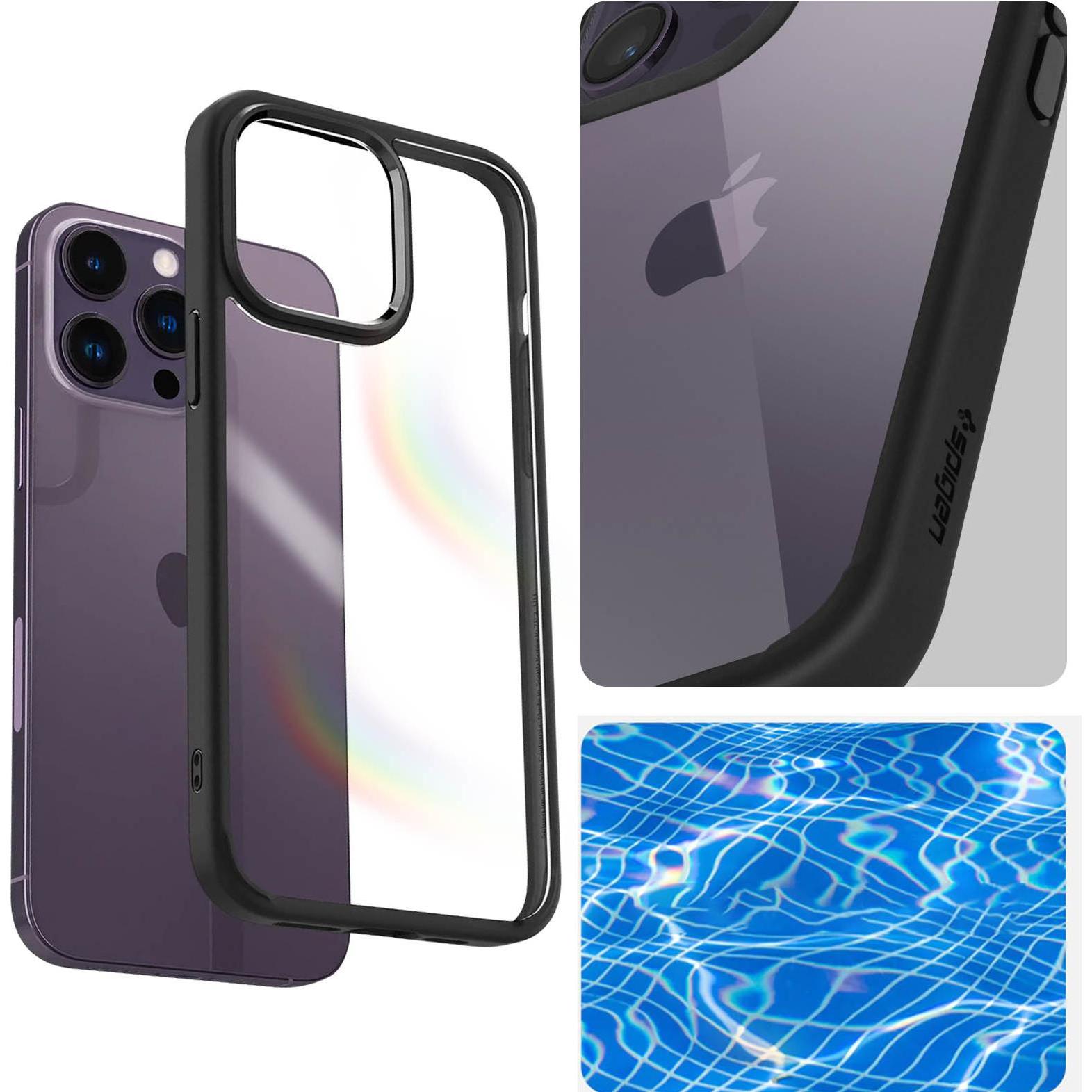 Spigen Ultra Hybrid Series (Apple iPhone 14 Pro Max), Smartphone Hülle, Schwarz