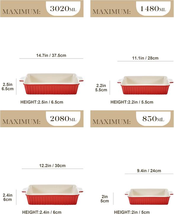 Actual product image Malacasa Auflaufform-Set aus Keramik
