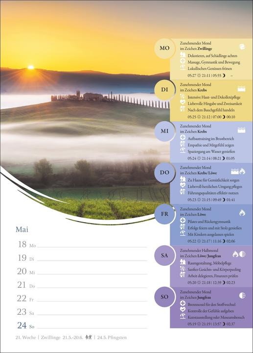 Actual product image Harenberg Mondkalender Wochenkalender 2026 - 53 Wochenblätter mit praktischen Tipps für jeden Tag (Hardcover, German)