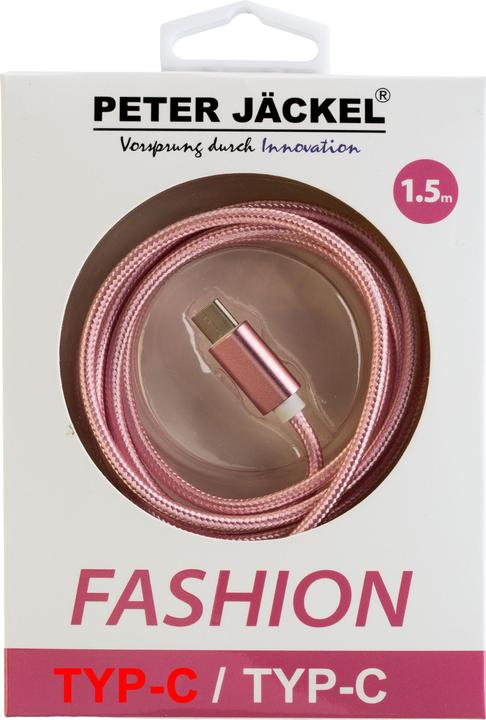 Actual product image Peter Jäckel FASHION 1.5m Data Cable Rose Type-C/ Type-C with sync and charge function (1.50 m, USB 3.2 Gen 1)