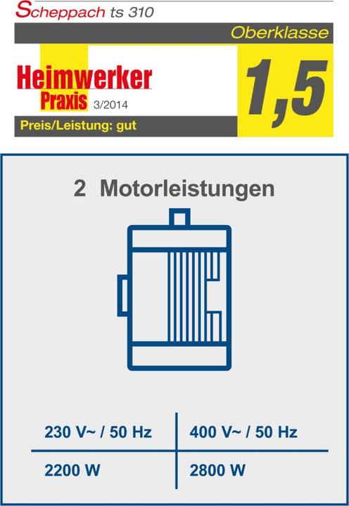 Immagine prodotto Scheppach Sega circolare da banco TS310 con carro scorrevole