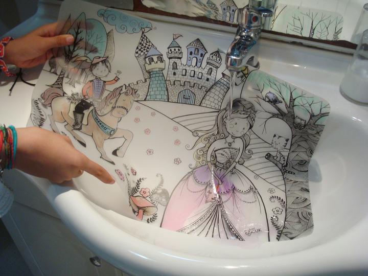 Immagine prodotto Funny Mat Tappetino da colorare lavabile Unicorno (48 x 33,5 cm)