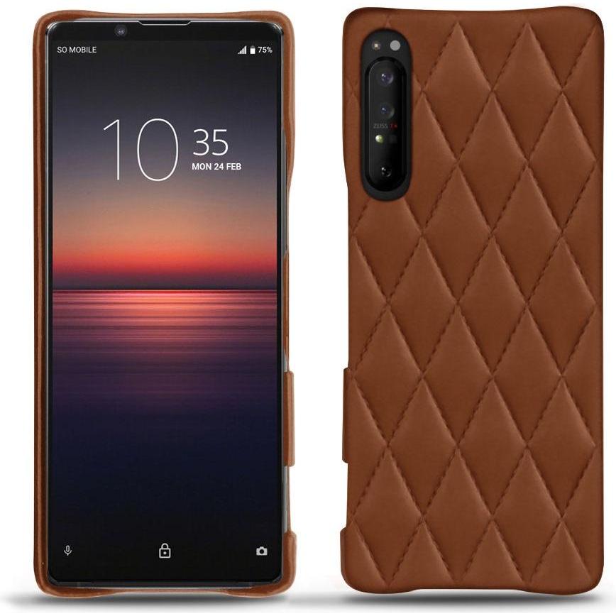 Noreve Lederschutzhülle (Sony Xperia 1 II), Smartphone Hülle, Braun