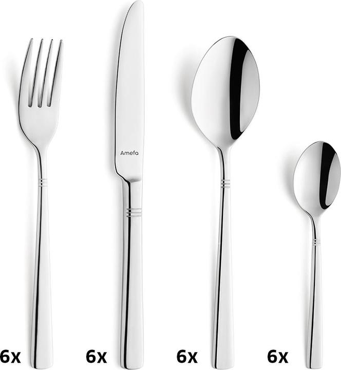 Immagine prodotto Amefa Set di posate 24 pezzi 8410 PalmonE (24 Pezzo/i, Set di posate)