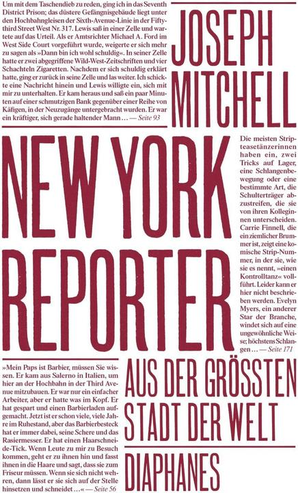 Produktbild New York Reporter (Deutsch, Joseph Mitchell, 2013)