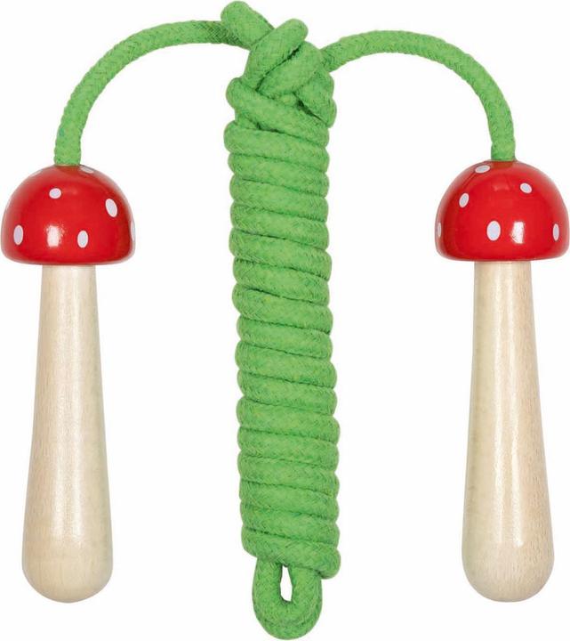 Actual product image Goki Fliegenpilz-Springseil mit Holzgriffen (22 cm)