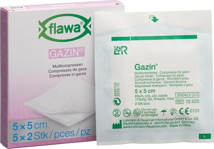 Produktbild Flawa Gazin Mullkompressen 5x5cm steril