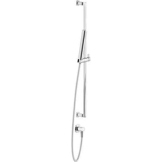 Gessi, Badarmatur, Inciso Brausestangen-Set 800 mm, mit Wandanschlussbogen 1/2, Antikalkbrause und Schlauch 1500