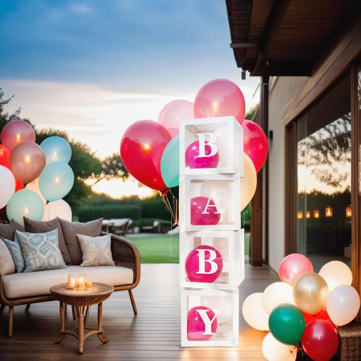 Produktbild Intirilife Babyparty Ballon Boxen Partydekoration (4-tlg) (4 Stk.)