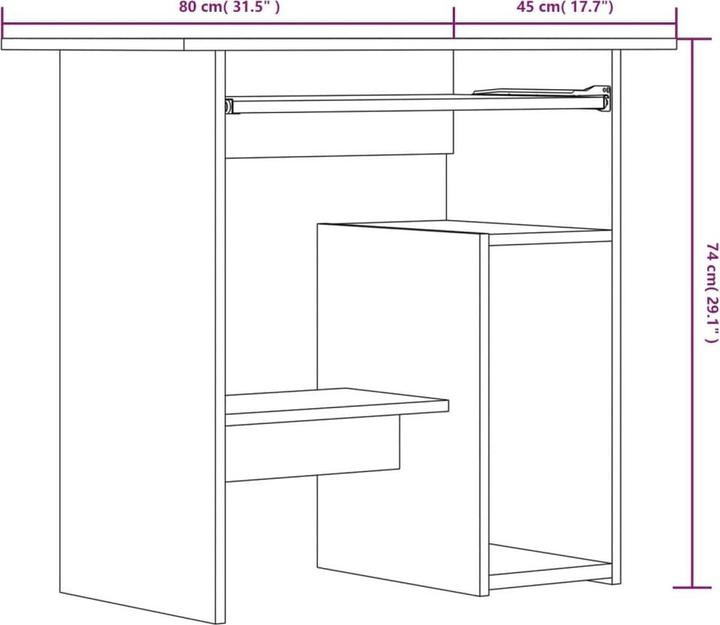 Produktbild vidaXL Schreibtisch (45 x 45 x 74 cm)