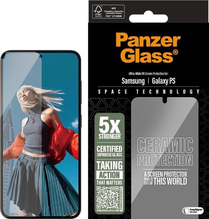 Image du produit PanzerGlass Ceramic Displayschutz Samsung Galaxy PS | Ultra-Wide Fit (1 pcs, Samsung Galaxy S25 Edge)