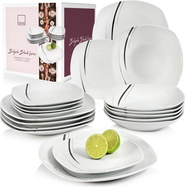 Produktbild Sänger Geschirr Bilgola Black Lines (18 Stk.)