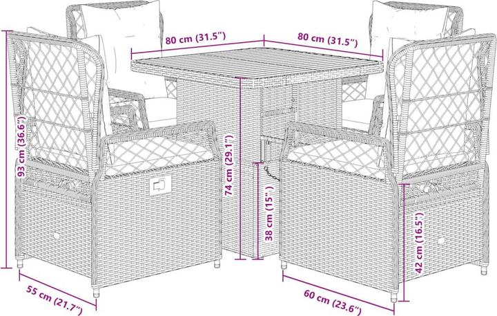 Produktbild vidaXL Garten Essgruppe