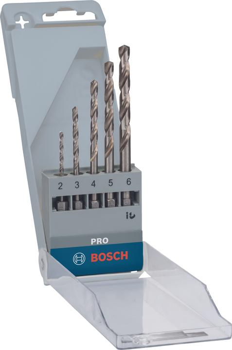 Image du produit Bosch Professional Zubehör PRO Metal HSS-G Hex Spiral Drill Set, 5 pcs. (6 millimètres)