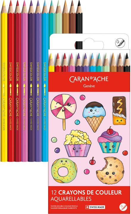 Produktbild Caran d'Ache Farbstifte Swisscolor Aquarelle Kawaii (12x)
