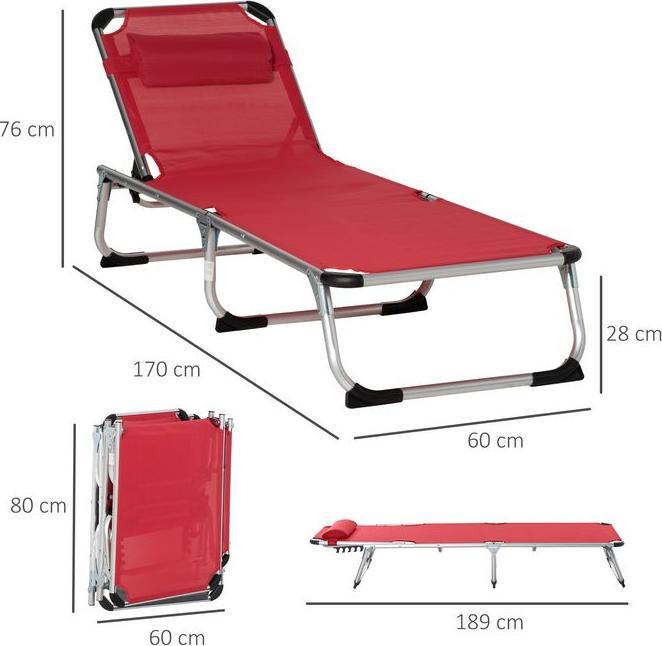 Produktbild Swisshandel24 Sonnenliege Gartenliege Alu Stoffliege Relaxliege 5-fach verstellbar faltbar ergonomisch Netzstoff R (165 cm)