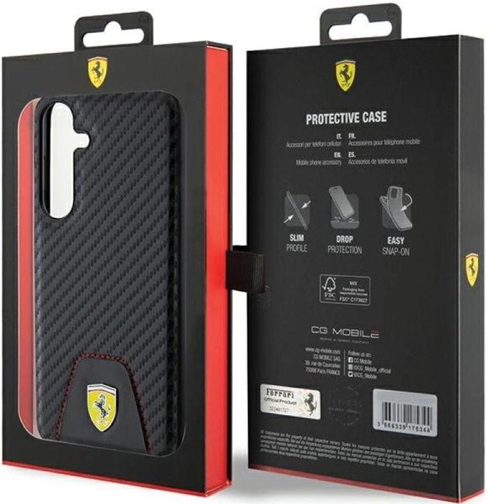 Actual product image Ferrari FerrariFEHCMN3PUK + S926 czarny/black hardcase Carbon Stitched Bottom (Samsung Galaxy S24+)