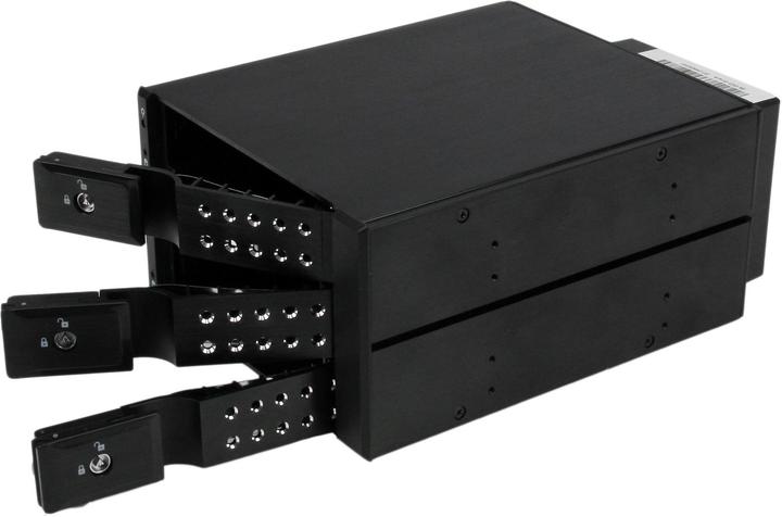 Actual product image StarTech 3x 3.5 inch strapless SATA hard drives Aluminium removable frame backplane