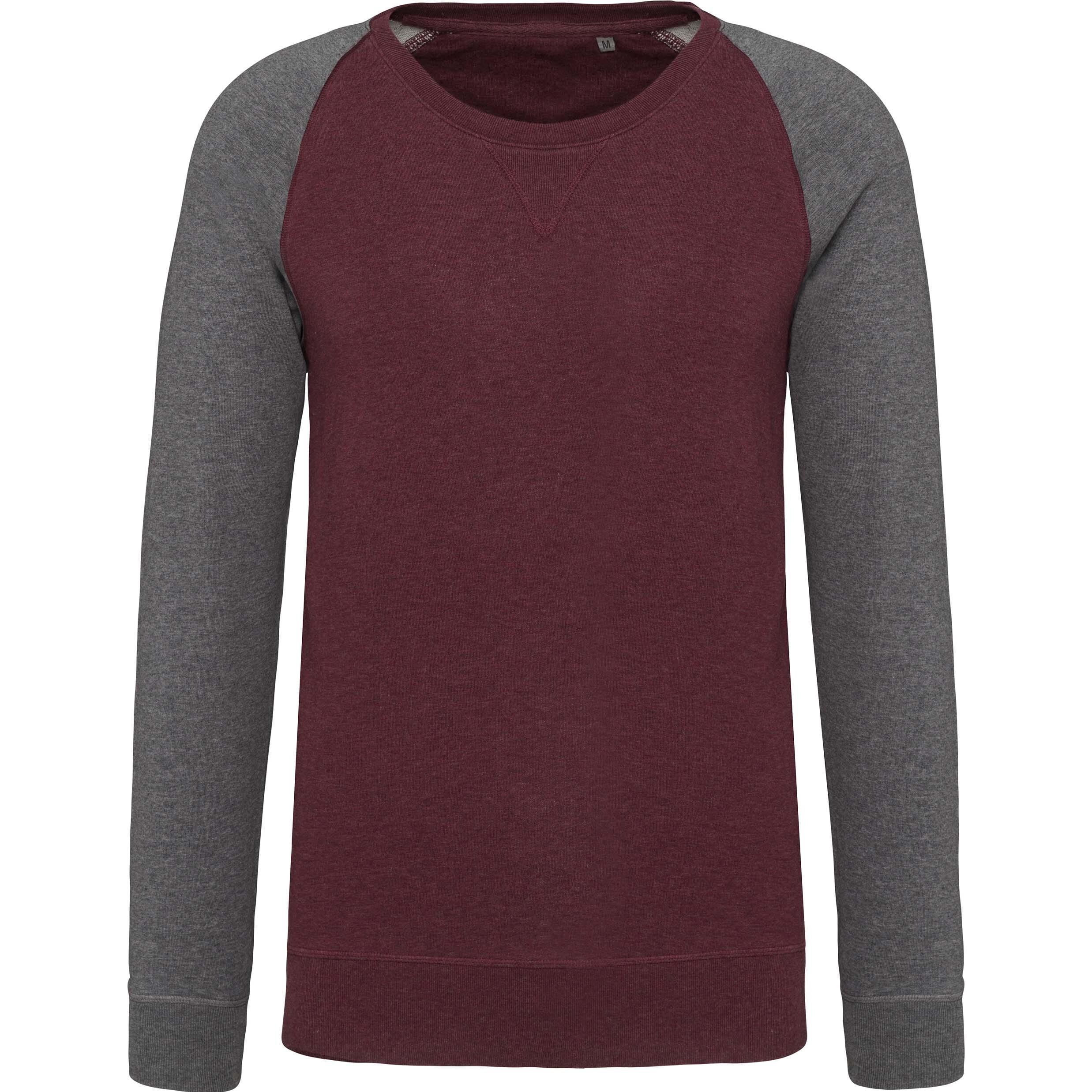 Kariban, Herren, Pullover, bicolore Manches Raglan, Rot, (M)
