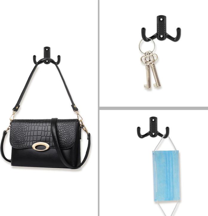 Actual product image Intirilife Double coat hook in matt black