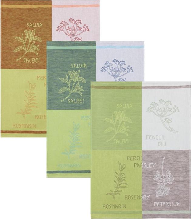 Nutritional values and ingredients Kracht Pack of 3 half linen tea towels kitchen herbs (50 x 70 cm)