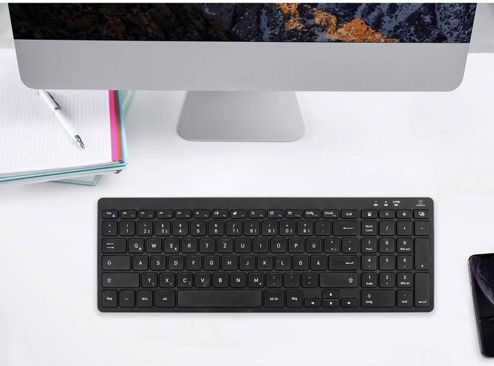Immagine prodotto Renkforce RF-5799536 Tastiera wireless tedesca, QWERTZ nero (Germania, Senza fili)