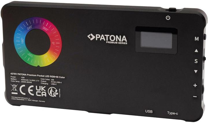 Actual product image Patona RGB video light with power bank (Video light)