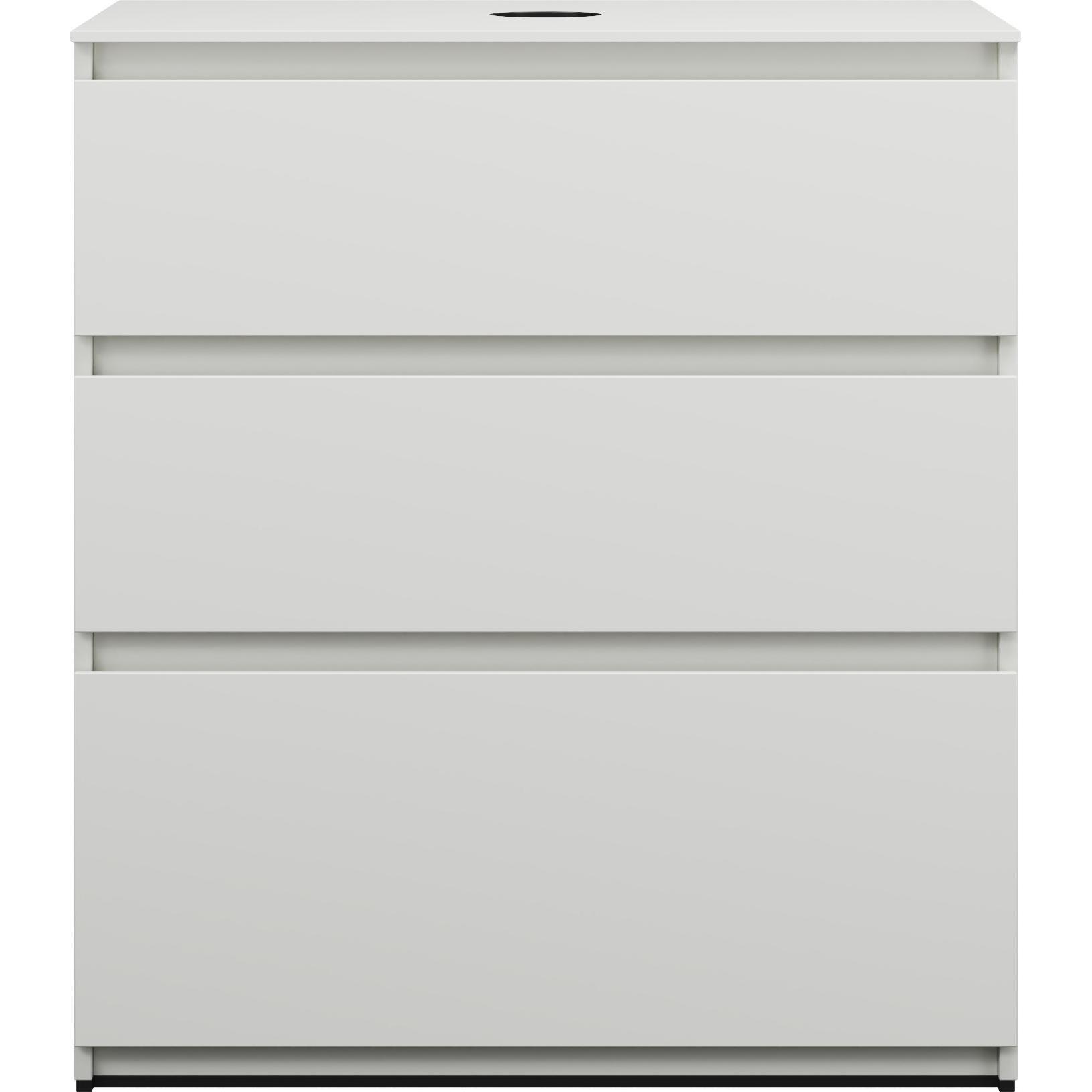 burgbad, Waschtischkonsole, Lin20 Waschtischunterschrank inklusive Konsolenplatte, 3 Auszüge, Tiefe 487mm, 802x487x900m