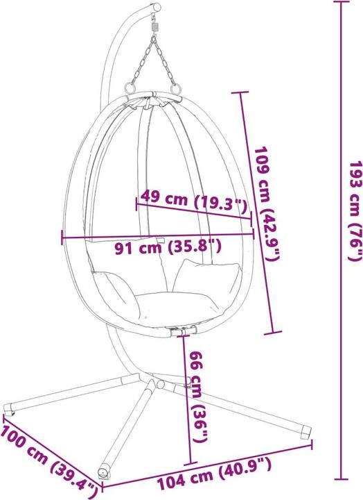Image du produit vidaXL Hängestuhl (150 kg)