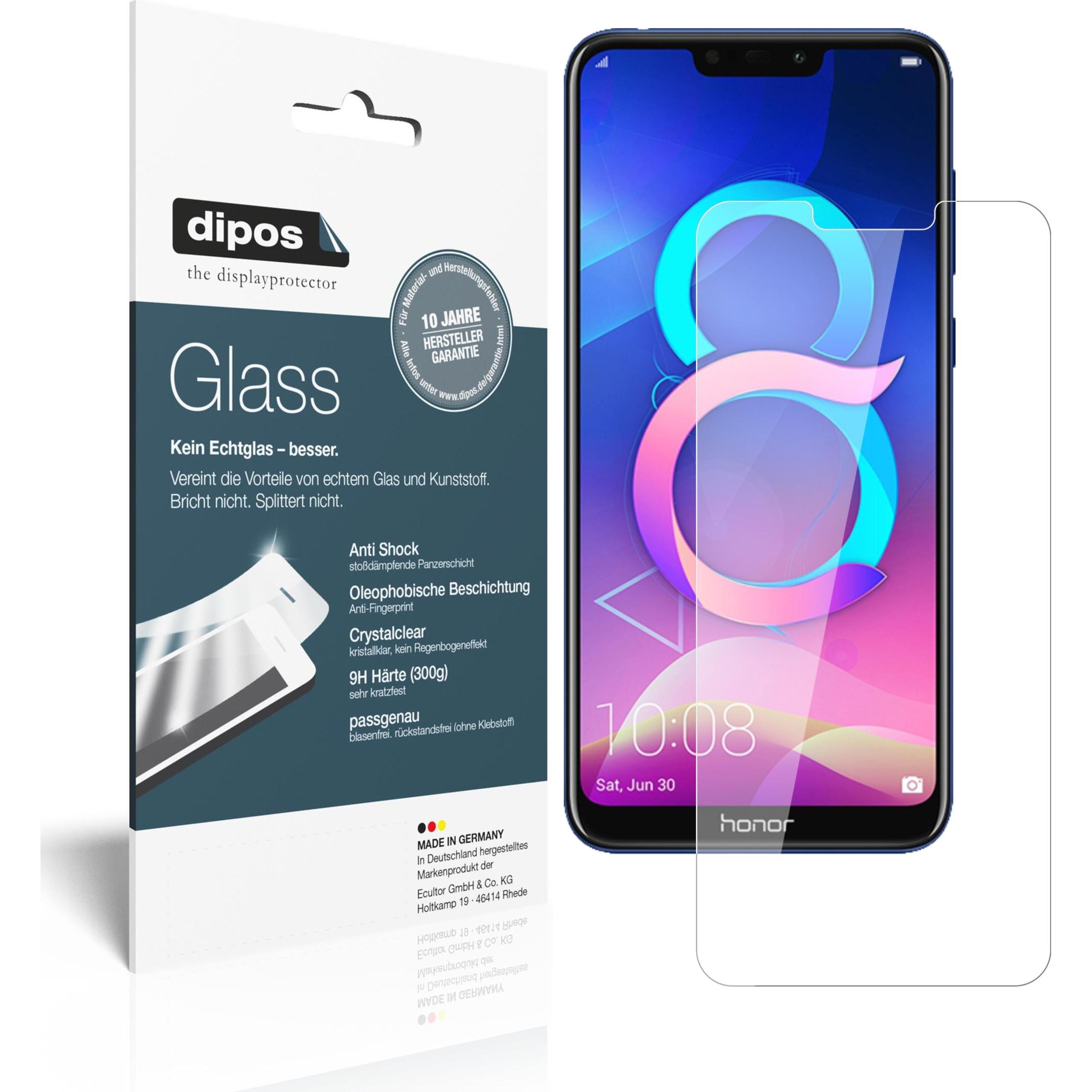 Dipos Displayschutz Anti-Shock (2 Stück, Honor 8C), Smartphone Schutzfolie, Transparent