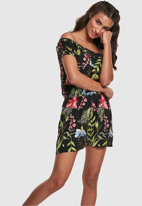 Urban Classics Ladies AOP Off Shoulder Short Jumpsuit (L)