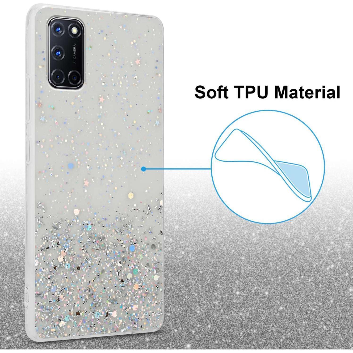 Thumbnail - Cadorabo TPU Hülle für Oppo A92 mit Glitzer (Oppo A92), Smartphone Hülle, Transparent