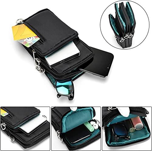 Image du produit Only-Bags.Store Sac à bandoulière pour téléphone portable Sac à bandoulière en similicuir Sac à 3 fermetures à