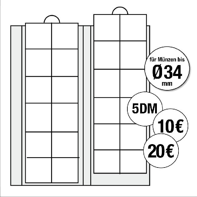 Schwäbische Albumfabrik, Fotoalbum, Erg.bl.PremiumMünzalb.Dur.34mm,2er.7392