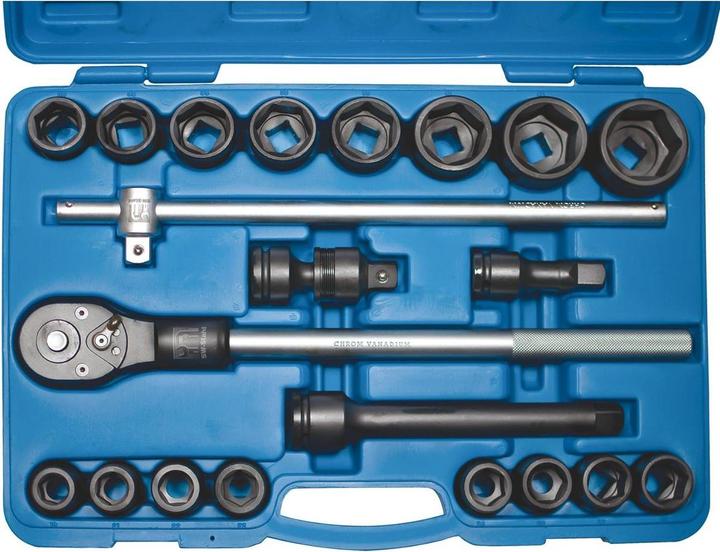 SW-Stahl 07605L Set di chiavi a bussola IMPACT da 3/4 di pollice 21 pezzi I Scatola a cricchetto camion I