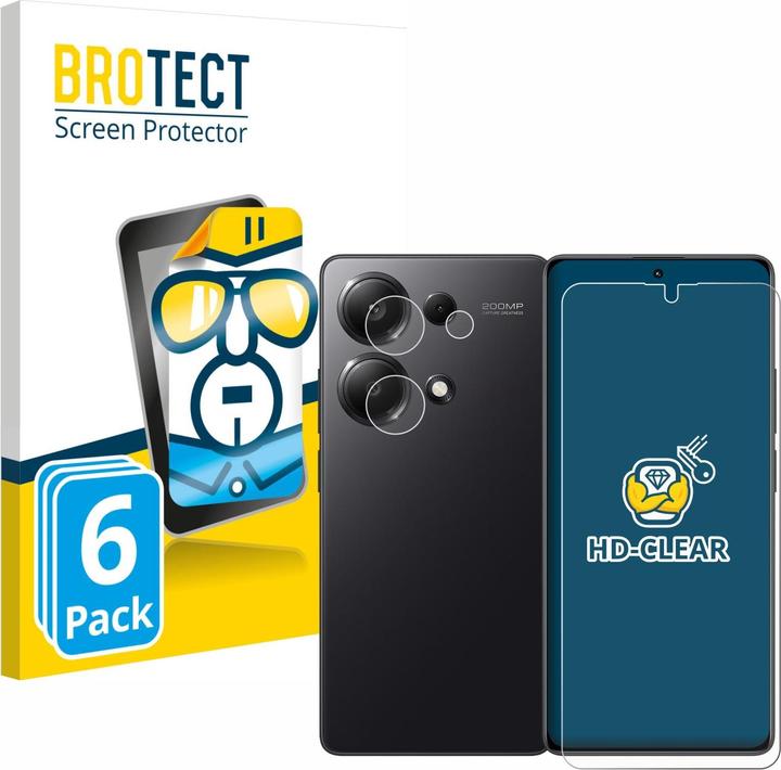 Produktbild BROTECT Schutzfolie Displayschutz Klar (6 Stück, Xiaomi Redmi Note 13 Pro 4G)