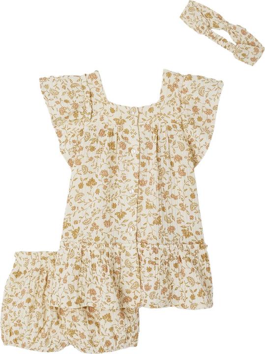 Produktbild Vertbaudet Mädchen Baby Geschenk-Set: Kleid, Shorts & Haarband (74)