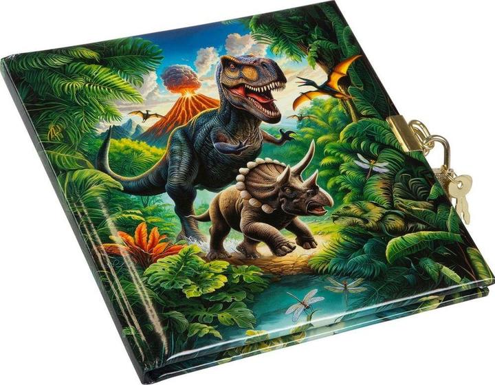Produktbild Bruckner Brückner Tagebuch Dinosaurier Vulkan mit Schloss (16.5 x 16.5 cm, Blanko)