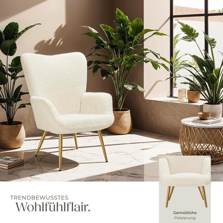 Produktbild tectake Sessel Hygge gepolstert, ergonomisch, Belastbarkeit 150 kg