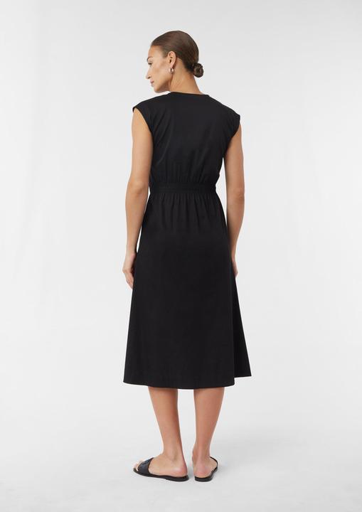 Image du produit Comma Kleid Midikleid aus Popeline mit V-Ausschnitt und Elastikbund (34)