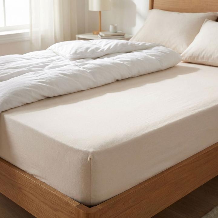 Produktbild Casativo Premium Spannbetttuch für Boxspringbett & Wasserbett - Natur, 140-160x220 cm - 190g/m2 (140-160 x 220 cm)