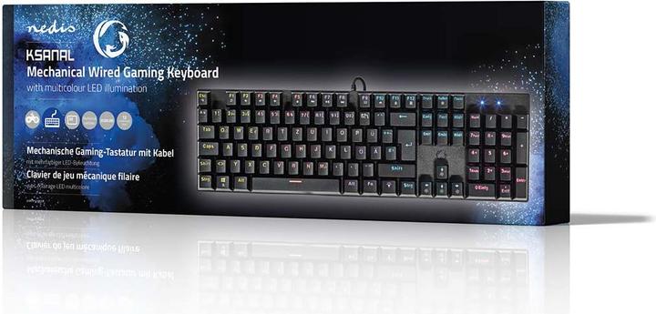 Produktbild Nedis Wired Gaming Keyboard USB Type-A Mechanische Tasten LED Deutsch DE-Layout Stromversorgung über (DE, Kabelgebunden)