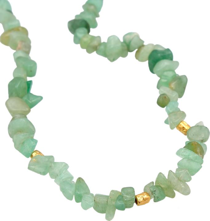 Produktbild Elli PREMIUM Halskette Aventurin Choker 925 Silber vergoldet (Plastik, 925 Sterling Silber vergoldet, Aventurin, 40 cm)