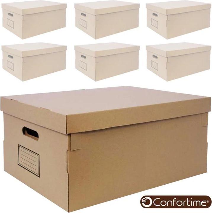 Produktbild Soler Hispania Aufbewahrungsbox mit Deckel Confortime Pappe 45 x 35 x 20 cm (6 Stück) (45 x 35 x 20 cm)