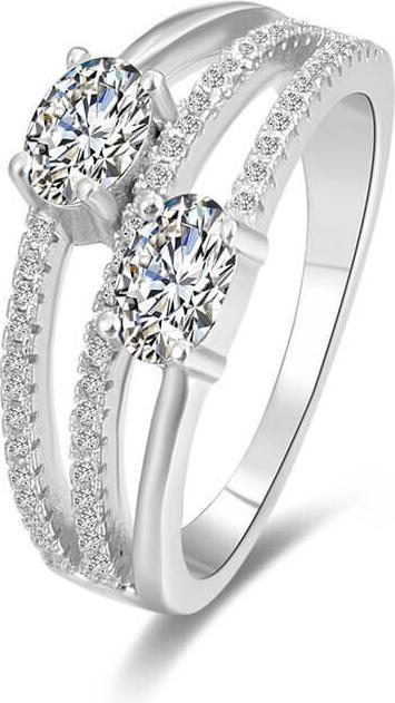 Produktbild Beneto Silver ring with zircons AGG332 - Circuit: 54 mm (54)