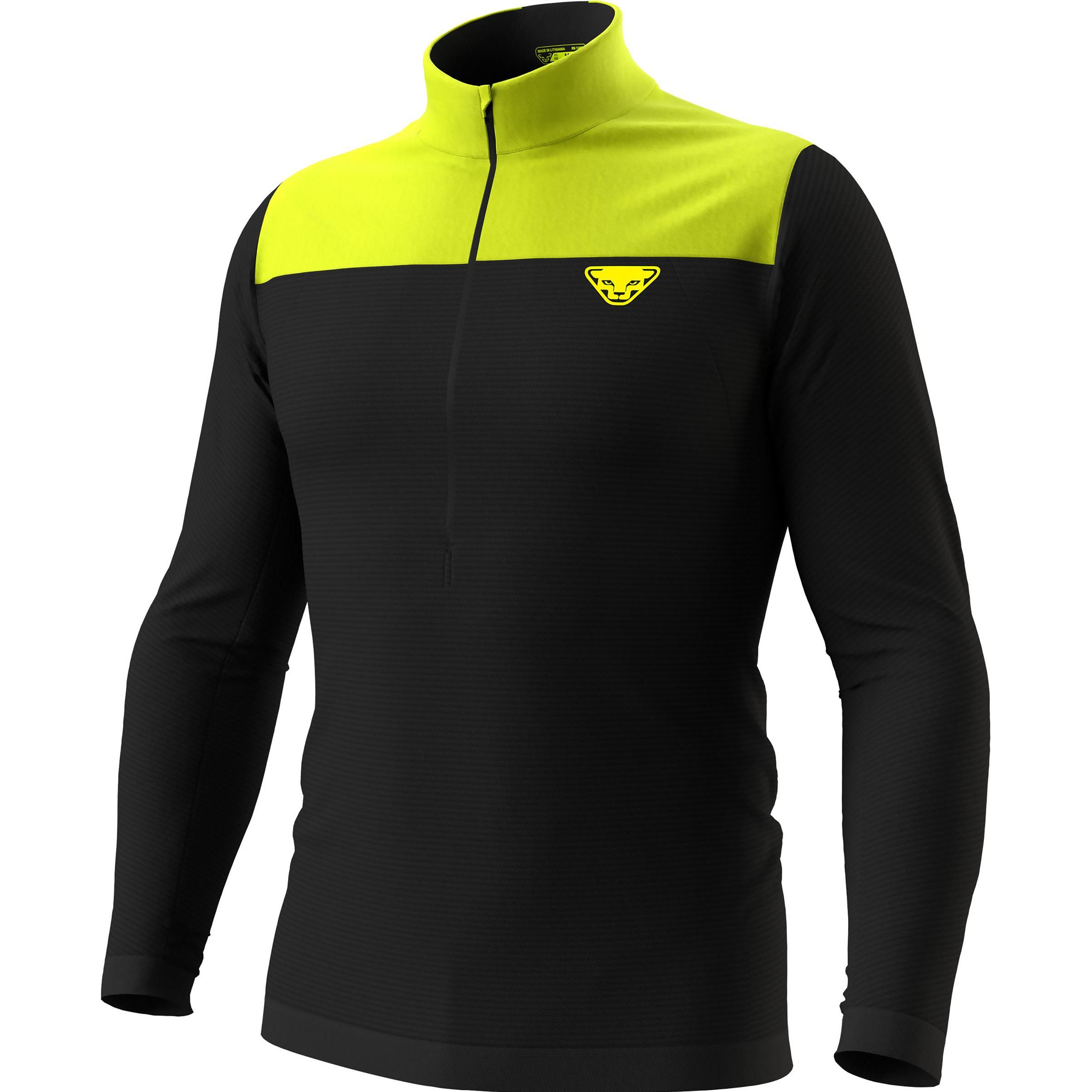 Dynafit, Herren, Funktionsshirt, Elevation Merino Langarmshirt (XL, XXL), Schwarz, Gelb, XL, XXL