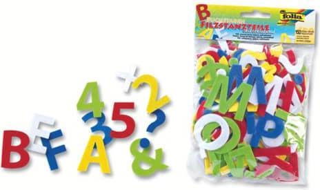Image du produit Folia 5261 - Lettres découpées en feutre, autocollantes, 150 pièces, couleurs assorties, chacune